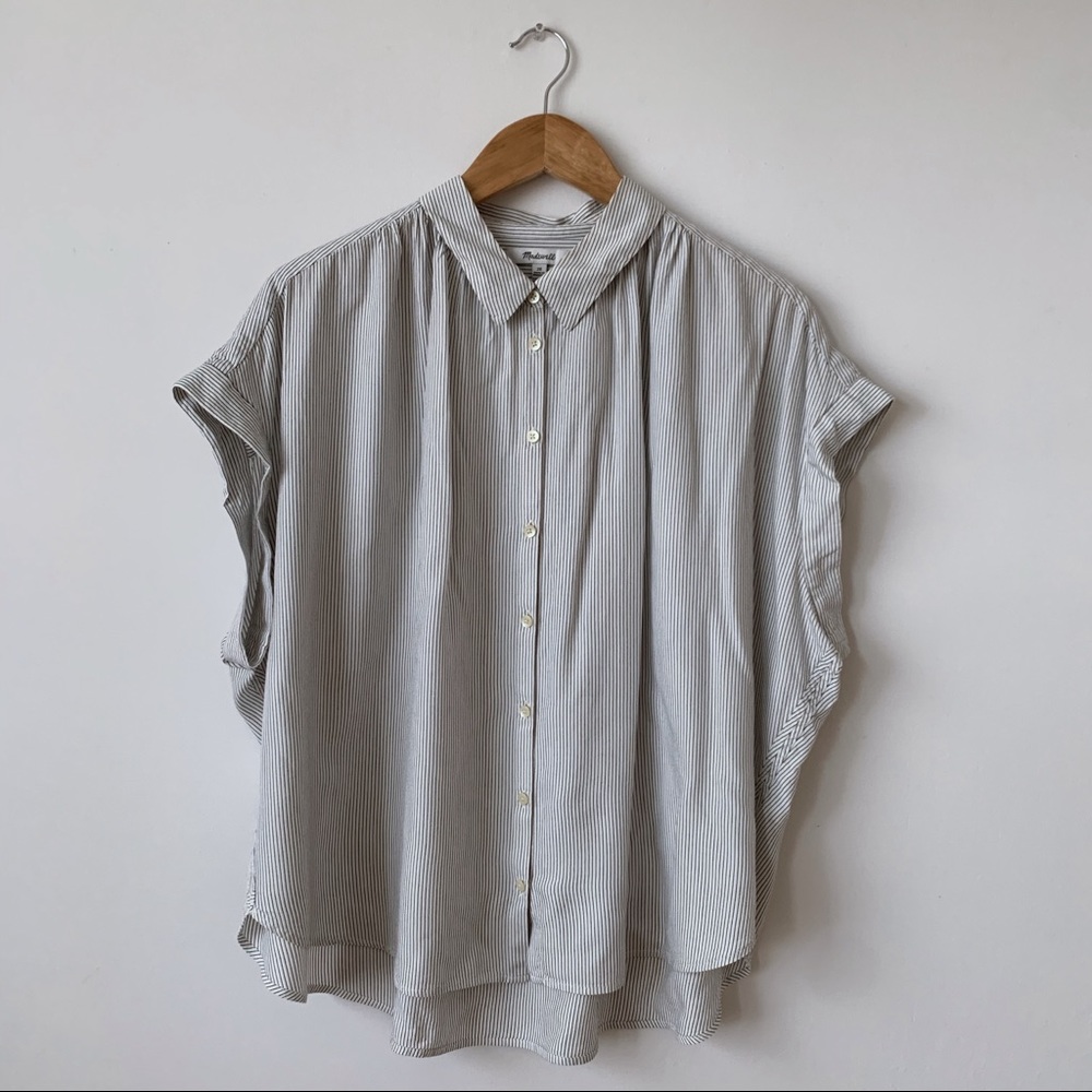 Madewell Central Drapey Shirt, Pinstripe Button-Up
